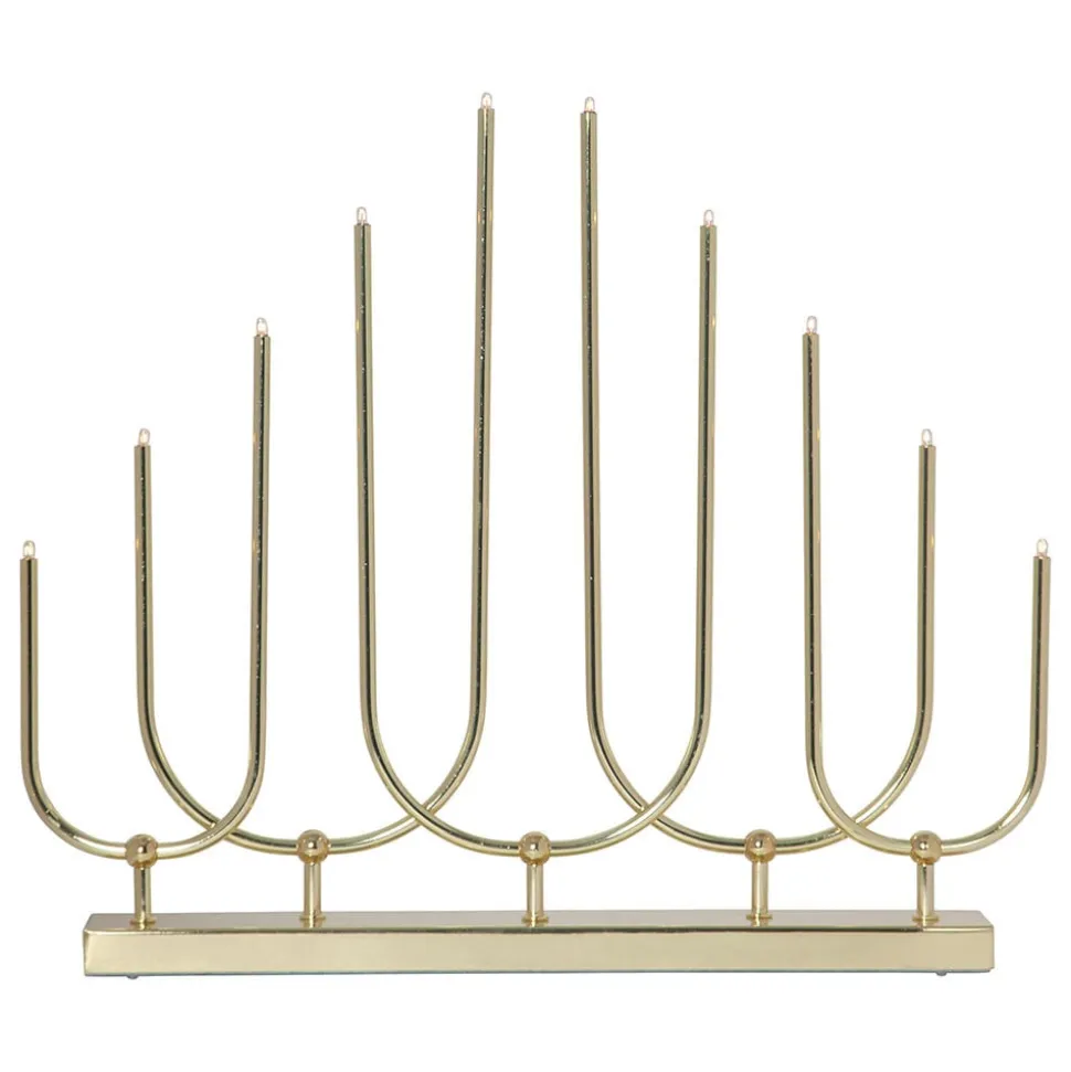 LED-kandelaar Novum, 10-lamps, messing