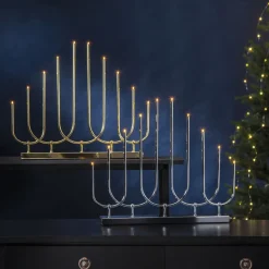 LED-kandelaar Novum, 10-lamps, messing