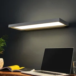LED-kantoor-wandlamp Rick, grijs, universeel wit