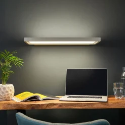 LED-kantoor-wandlamp Rick, grijs, universeel wit