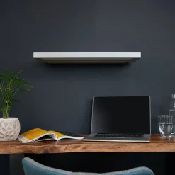 LED-kantoor-wandlamp Rick, grijs, universeel wit