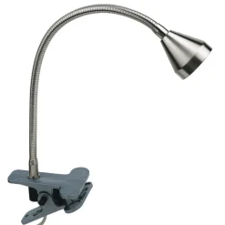 LED-klemverlichting Mini, flexibele arm, nikkel, 3.000K