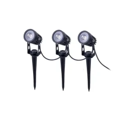 LED-prikspot op zonne-energie SPOTI, zwart, set van 3, IP44