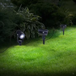 LED-prikspot op zonne-energie SPOTI, zwart, set van 3, IP44