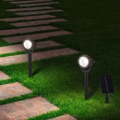 LED-prikspot op zonne-energie NOMI, zwart, set van 6, IP44