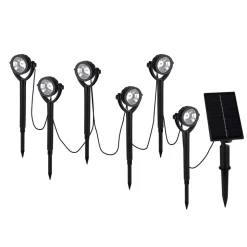 LED-prikspot op zonne-energie NOMI, zwart, set van 6, IP44