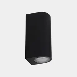 LEDS-C4 Eko dubbele buitenwandlamp, zwart, breedte 7 cm, aluminium