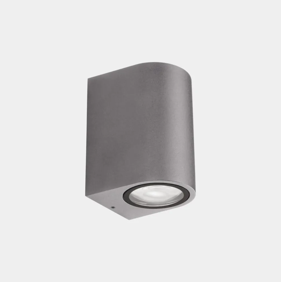 LEDS-C4 LED buiten wandlamp Eko Single, grijs, breedte 7 cm, aluminium
