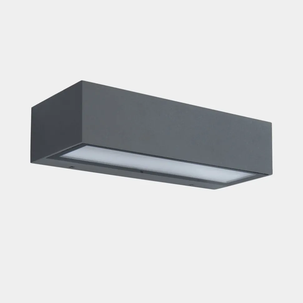 LEDS-C4 LED buiten wandlamp Nemesis, grijs, breedte 19,5 cm