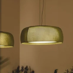 LEDS-C4 LED hanglamp Gong, groen, 2.700 K, Ø 61,2 cm, stof