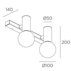 LEDS-C4 Mist badkamer-wandlamp 2-lamps zwart