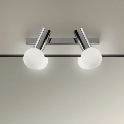 LEDS-C4 Mist badkamer-wandlamp 2-lamps chroom