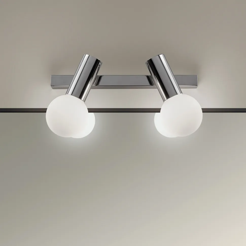 LEDS-C4 Mist badkamer-wandlamp 2-lamps chroom