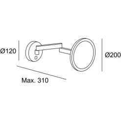 LEDS-C4 Vanity wandspiegel met LED, 3000K, zwart