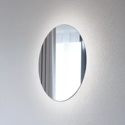 LED-spiegel Ring L, Ø 39 cm, glas, warmwit