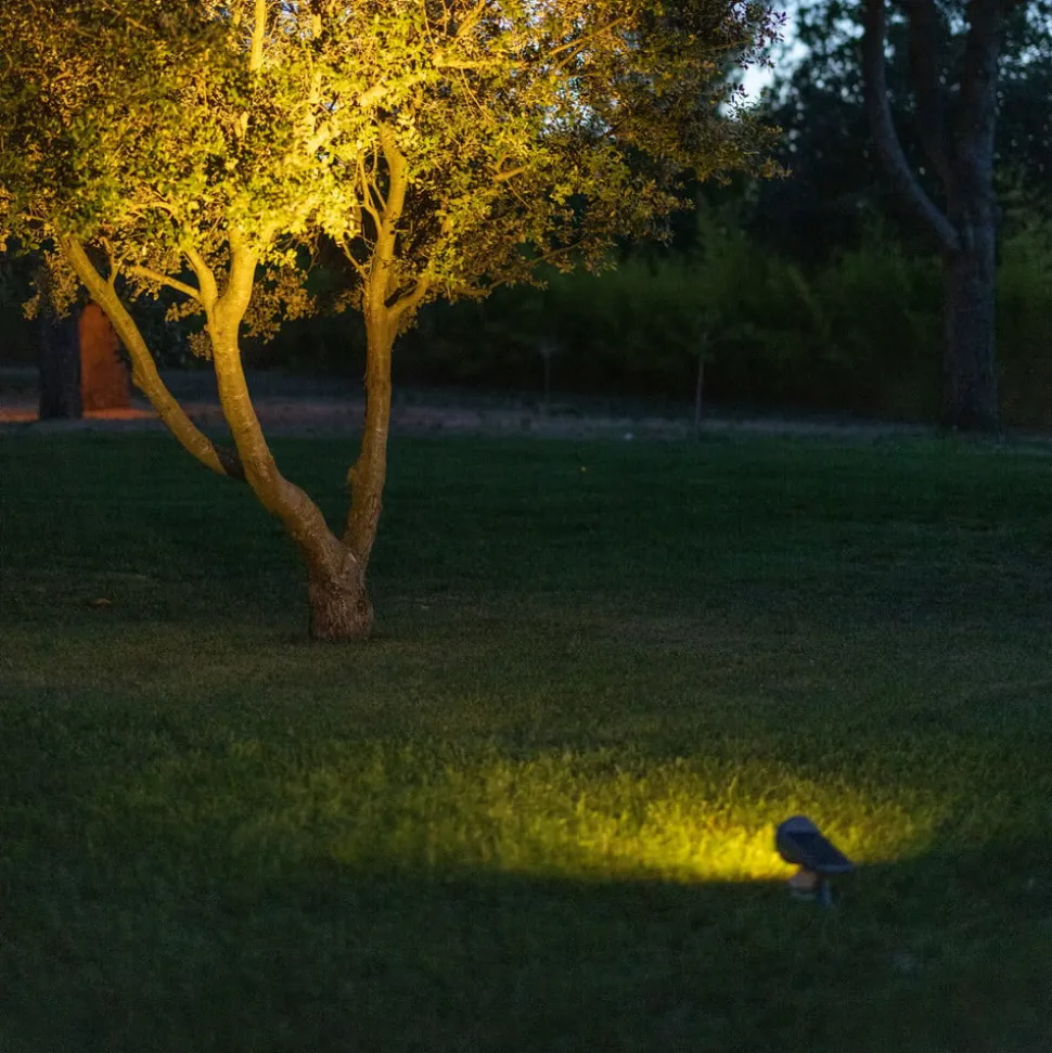 LED-spot op zonne-energie OJE, grijs, dimbaar daglichtsensor timer