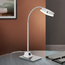 LED-tafellamp Tobias, mat nikkel