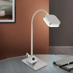 LED-tafellamp Tobias, mat nikkel