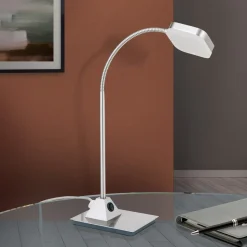 LED-tafellamp Tobias, mat nikkel