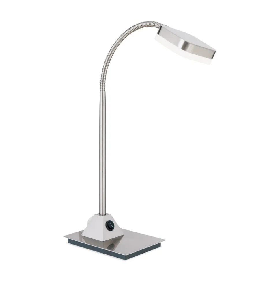 LED-tafellamp Tobias, mat nikkel