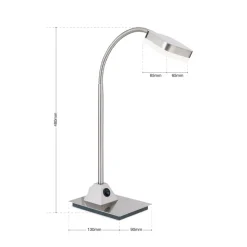 LED-tafellamp Tobias, mat nikkel