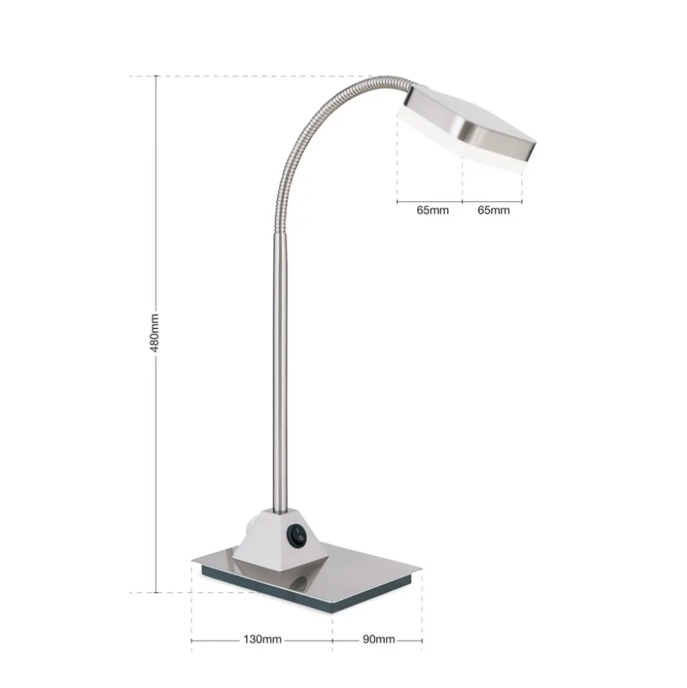 LED-tafellamp Tobias, mat nikkel