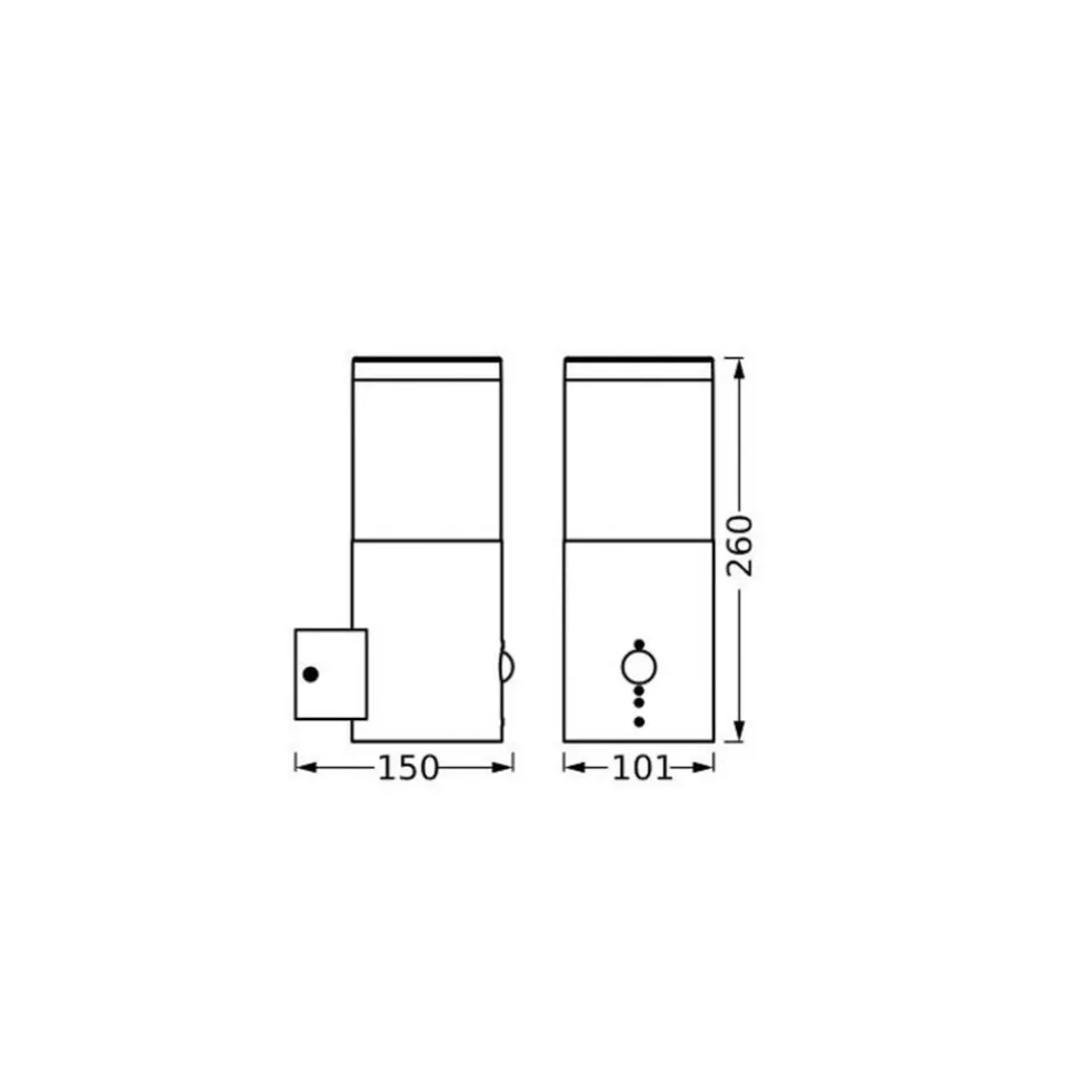 LEDVANCE buitenwandlamp Endura Classic Ebro Sensor roestvrij staal