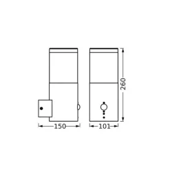 LEDVANCE buitenwandlamp EnduraClassic Ebro Sensor donkergrijs