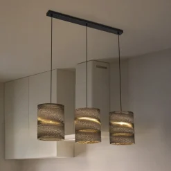 LEDVANCE Cilinder hanglamp, 3-lamps, bruin, golfkarton