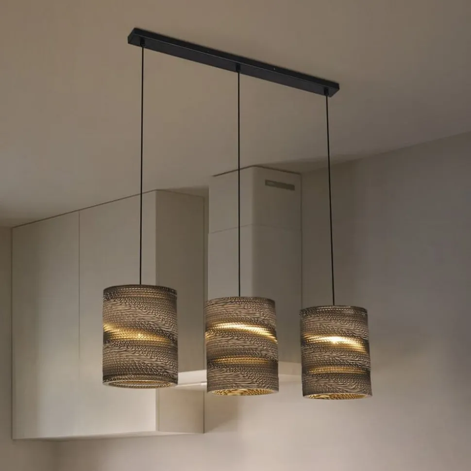 LEDVANCE Cilinder hanglamp, 3-lamps, bruin, golfkarton