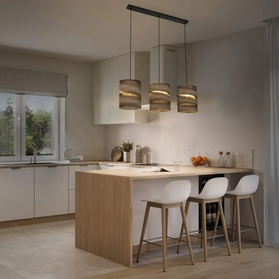 LEDVANCE Cilinder hanglamp, 3-lamps, bruin, golfkarton