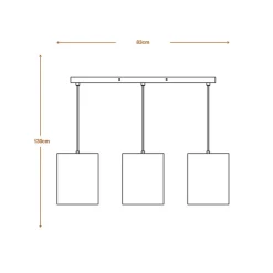 LEDVANCE Cilinder hanglamp, 3-lamps, bruin, golfkarton