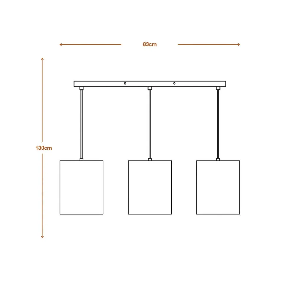 LEDVANCE Cilinder hanglamp, 3-lamps, bruin, golfkarton