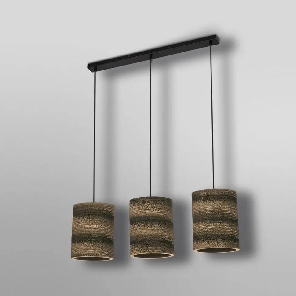 LEDVANCE Cilinder hanglamp, 3-lamps, bruin, golfkarton