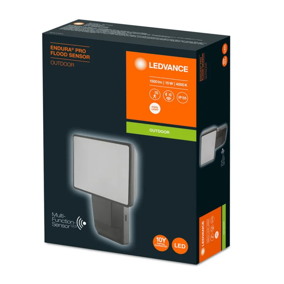 LEDVANCE Endura Pro Flood Sensor LED Spot 15W grijs