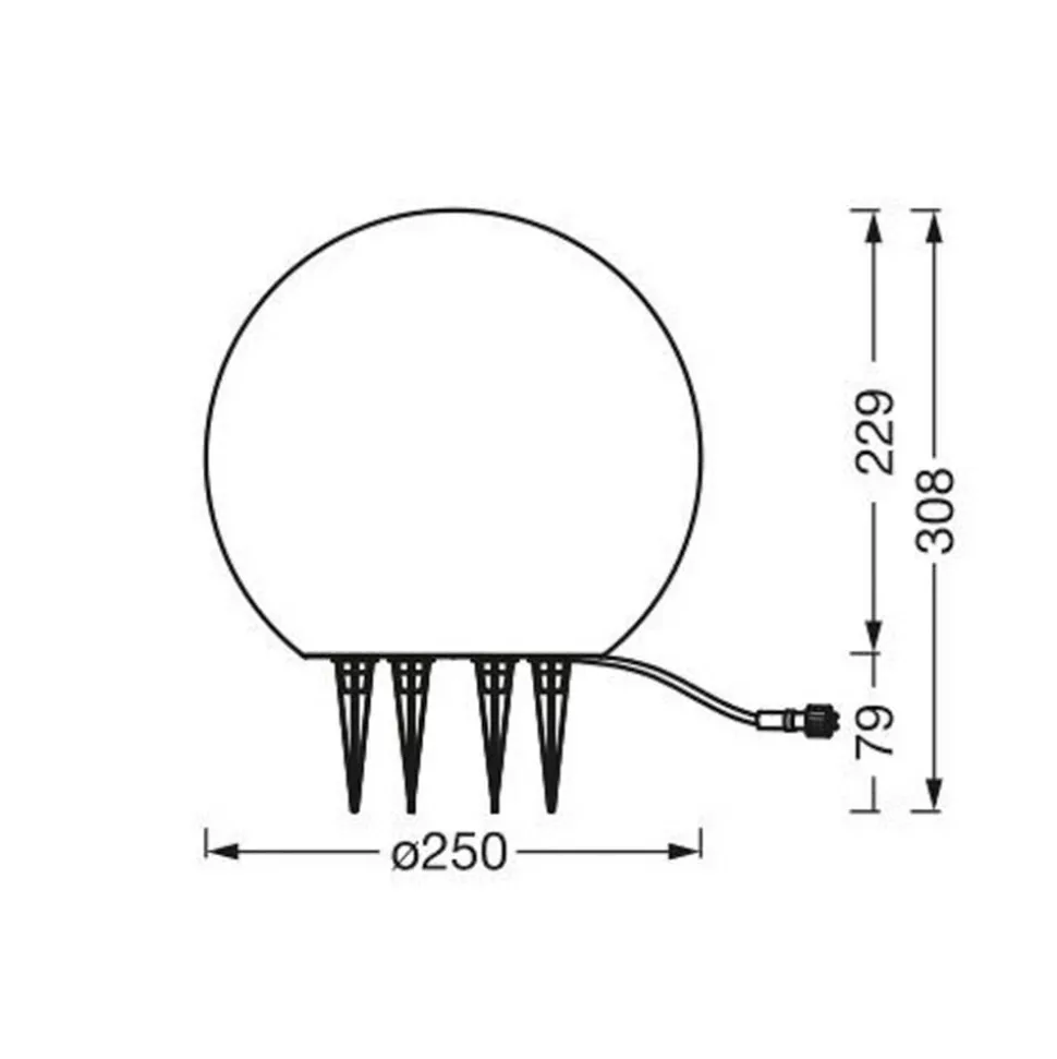 LEDVANCE LED grondspies lamp Endura Hybrid Ball 2W, wit