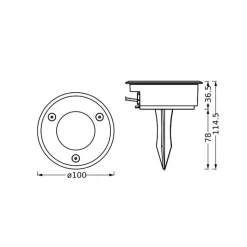 LEDVANCE LED grondspies lamp Endura Hybrid Spike, roestvrij staal