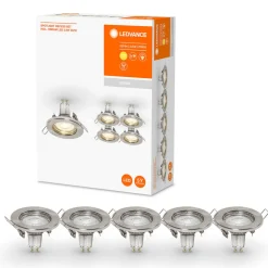 LEDVANCE LED inbouwspot GU10 Recessed per 5 nikkel