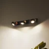 LEDVANCE LED plafondspot Pluto, staal, hout, 3-lamps, zwart