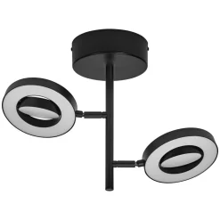 LEDVANCE LED plafondspot Saturnus, 2-lamps CCT, hoog, zwart