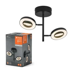 LEDVANCE LED plafondspot Saturnus, 2-lamps CCT, hoog, zwart