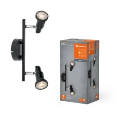 LEDVANCE LED plafondspot GU10, 2-lamps, zwart