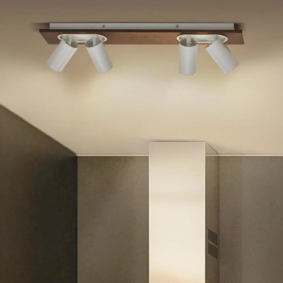 LEDVANCE LED plafondspot Mercury GU10, 4-lamps, hout/wit