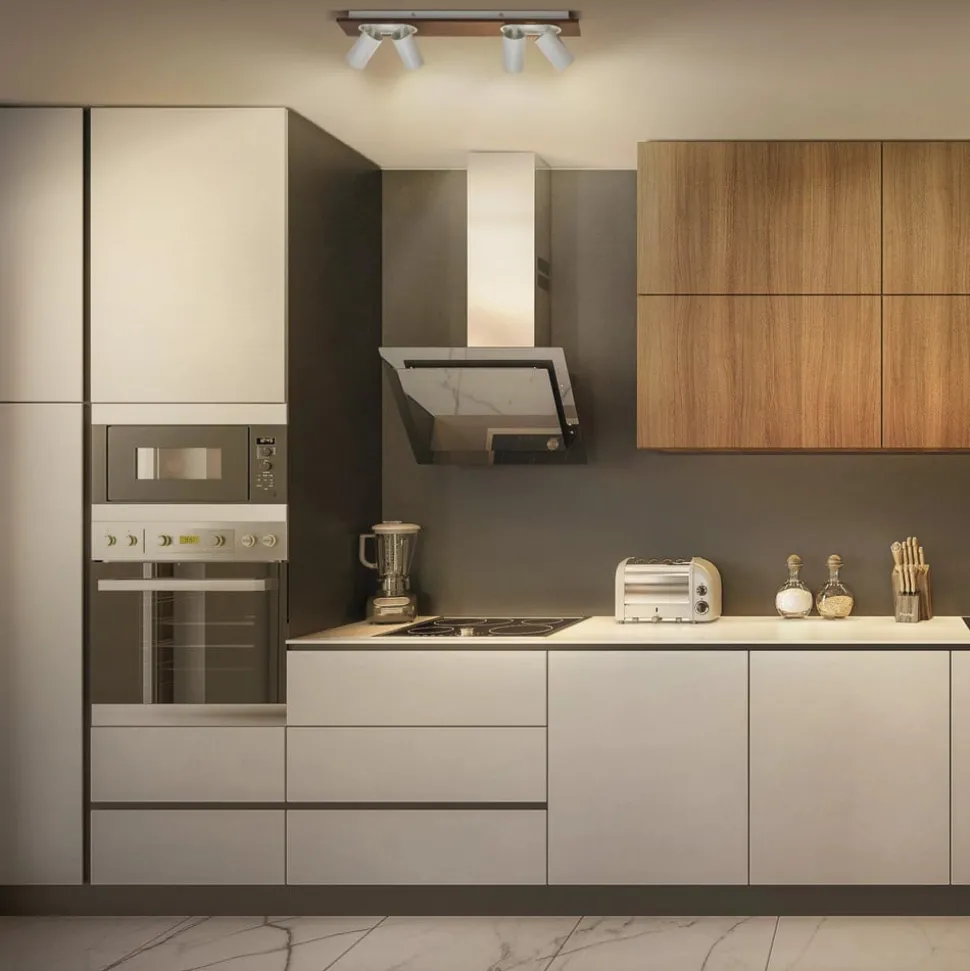 LEDVANCE LED plafondspot Mercury GU10, 4-lamps, hout/wit