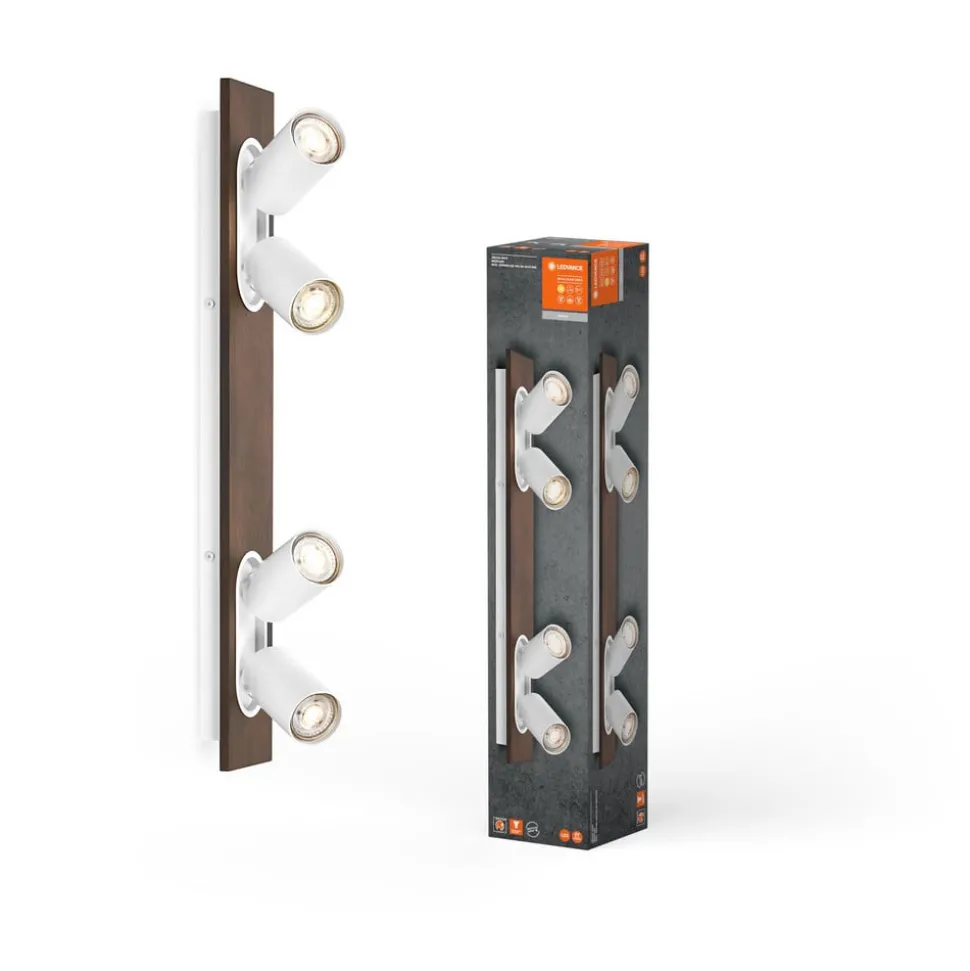 LEDVANCE LED plafondspot Mercury GU10, 4-lamps, hout/wit