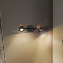 LEDVANCE LED plafondspot Kurk, GU10, 2-lamps, dimbaar, zwart