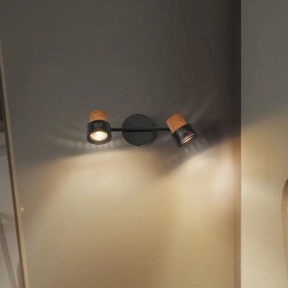 LEDVANCE LED plafondspot Kurk, GU10, 2-lamps, dimbaar, zwart