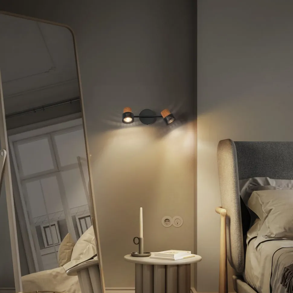 LEDVANCE LED plafondspot Kurk, GU10, 2-lamps, dimbaar, zwart