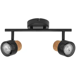 LEDVANCE LED plafondspot Kurk, GU10, 2-lamps, dimbaar, zwart