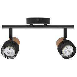 LEDVANCE LED plafondspot Kurk, GU10, 2-lamps, dimbaar, zwart